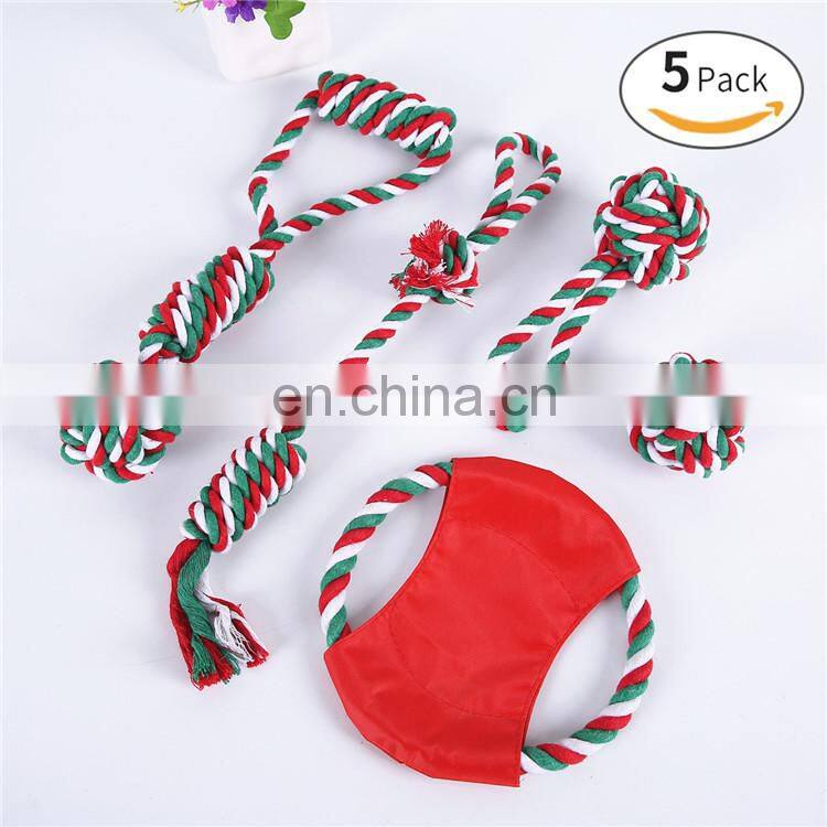 Christmas gift interactive pet dog toys set wholesale dog toy christmas rope