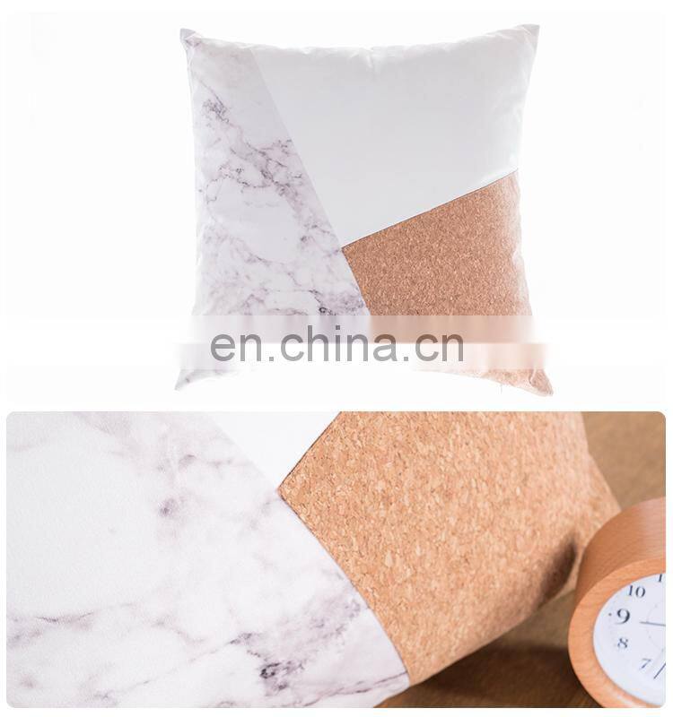 2018 Spring New Geometry Pillow Poly Canvas Patchwork Applique Cork Sofa Cushion