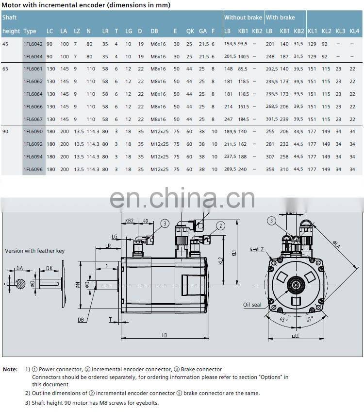 Germany Siemens SIMOTICS S-1FL6 servo motor 1FL6042-1AF61-0AA1