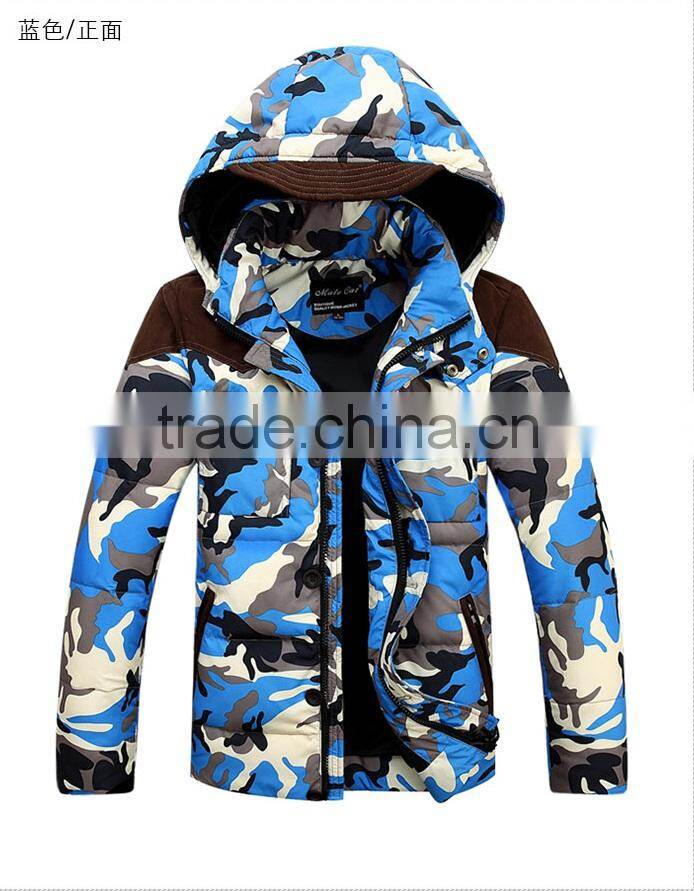 High Quality Soft Men Fashion Camo Down Jacket for Man