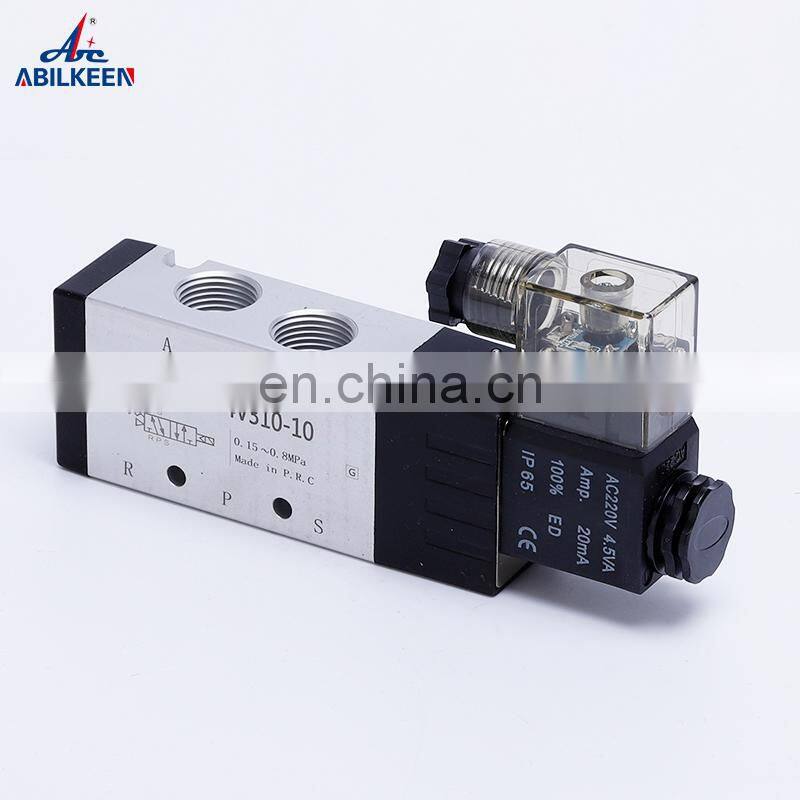 4V Series Electric 5/2 Way Single Coil New Black Body Solenoid Pneumatic Air Control DC12V 24V Automatic Air Valves