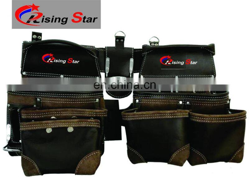 Customized Multifunction Heavy Duty PU Leather Plumbers Waterproof Workforce Waist With Belt Tool