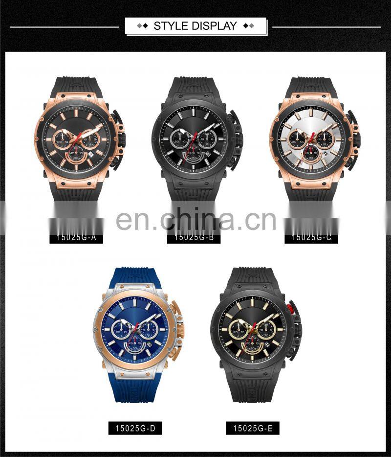 High quality 3 eyes designer watches popular brands your logo chronograph custom watches men wrist