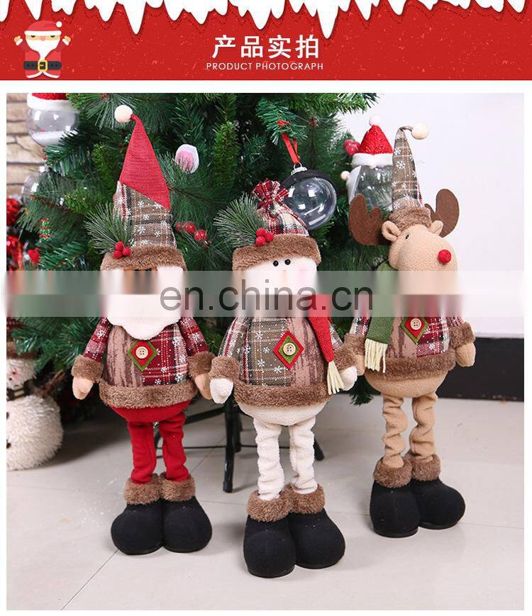Santa Claus Christmas Ornaments Tree Decor Elk Snowman Plush Christmas Doll Decorations For Home 2022 Navidad Pendant Gift Kids