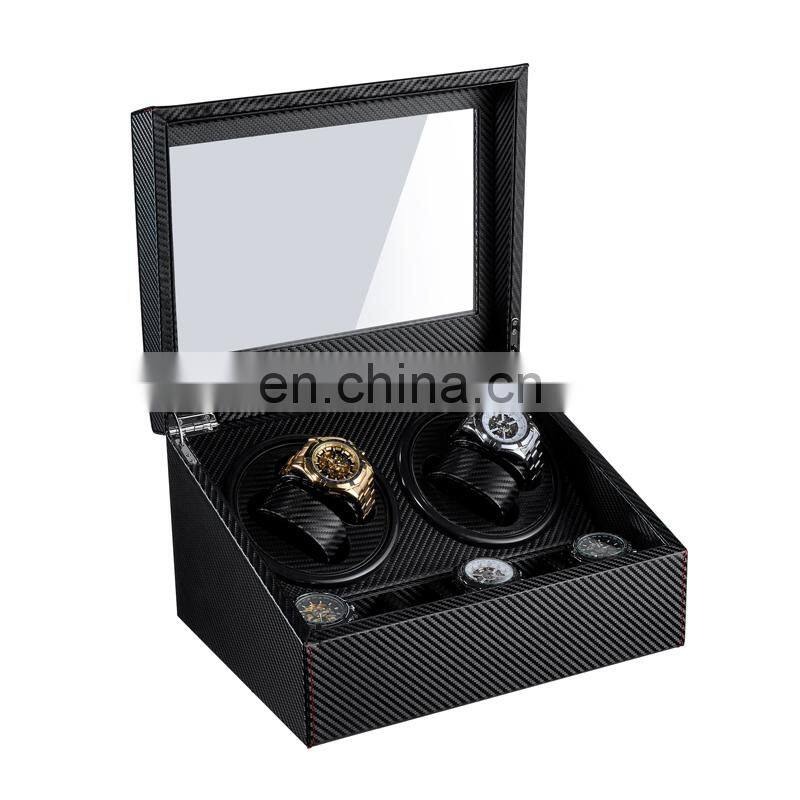 Watch Winding Carbon Fiber High Quality Watch Winder Motor Stop Automatic Watch Jewelry Display Cabinet Box