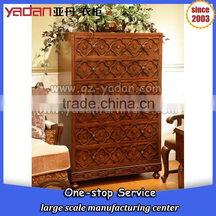 NEW model wood drawer cabinet, furniture cabinet with 6 drawers simple carving