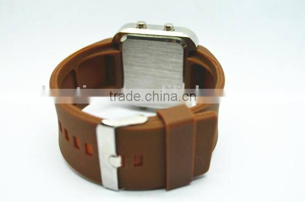 led jelly electronic watches mirror watches with silicone band, bright led lights,alloy watch case
