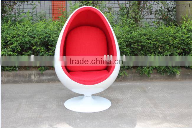 replica fiberglass cashmere Eero Aarnio Oval ball chair/bubble chair with Aluminum alloy epidermis