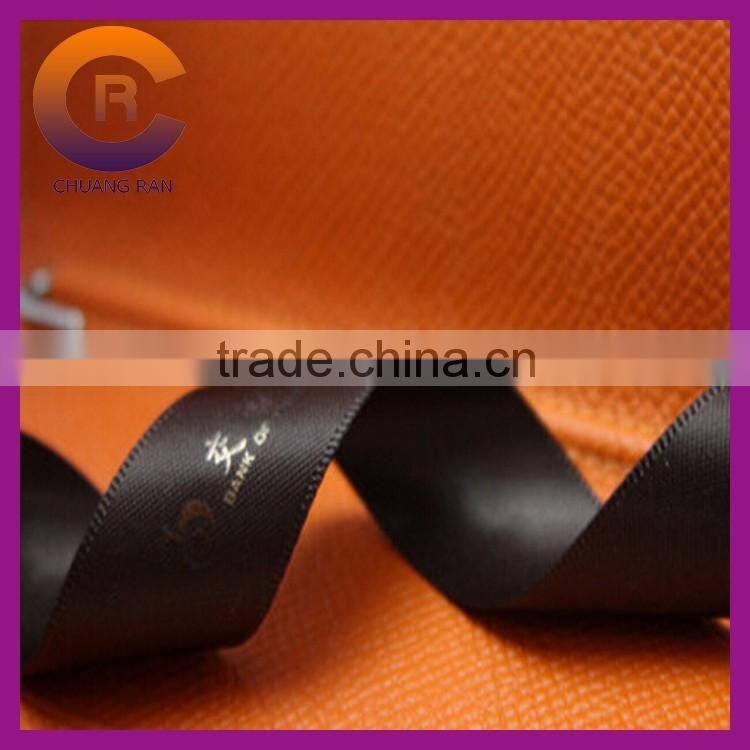Factory price 5cm white logo black custom printed ribbon