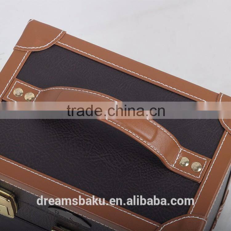 Hot Sale PVC portable beauty bag with mirror & tray, PVC cosmetic makeup display case