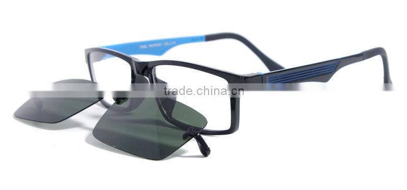 Square Full Rim TR90 Fashion High Quality Polarized Clip On Polarized Sunglasses For Adult