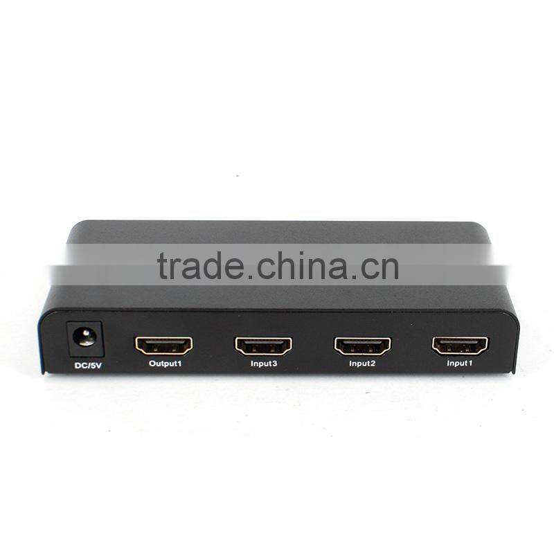 The best quality of HDMI switcher 3 input 1 output support 3D hdmi switcher rf remote control