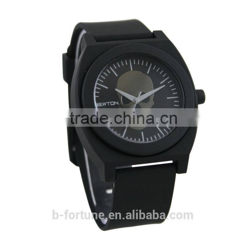 FT1203C_BK 3 hands PU strap Crossbone Pirate quartz Skull teenage fashion watch