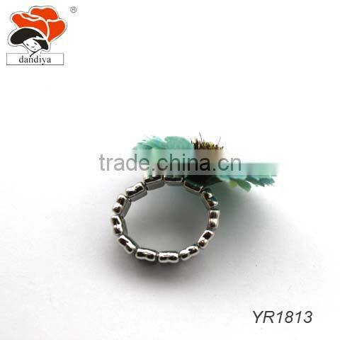 Blue fabric flower handmade ring wholesale