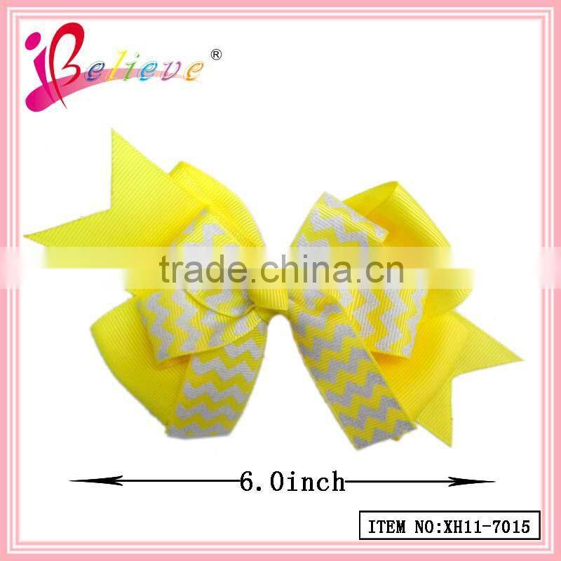 Factory wholesale hair accessories new years hair bows,stretch ribbon bow tied
