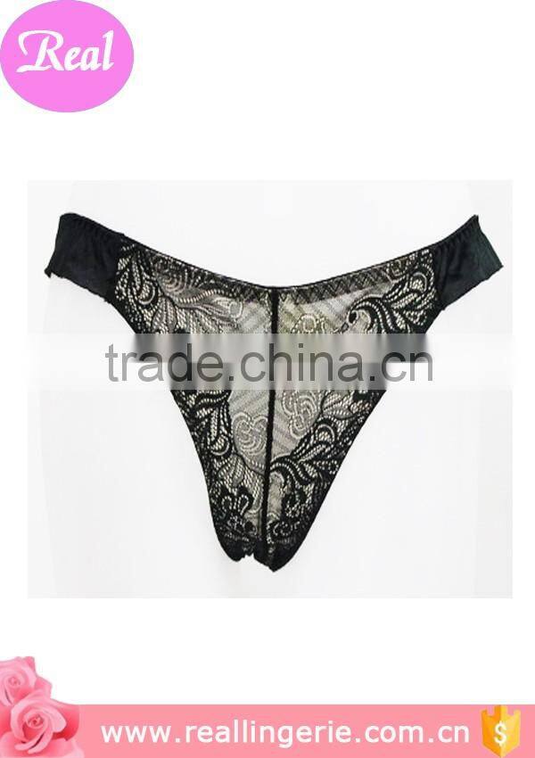high quality embroid sexy black women g-string underwear