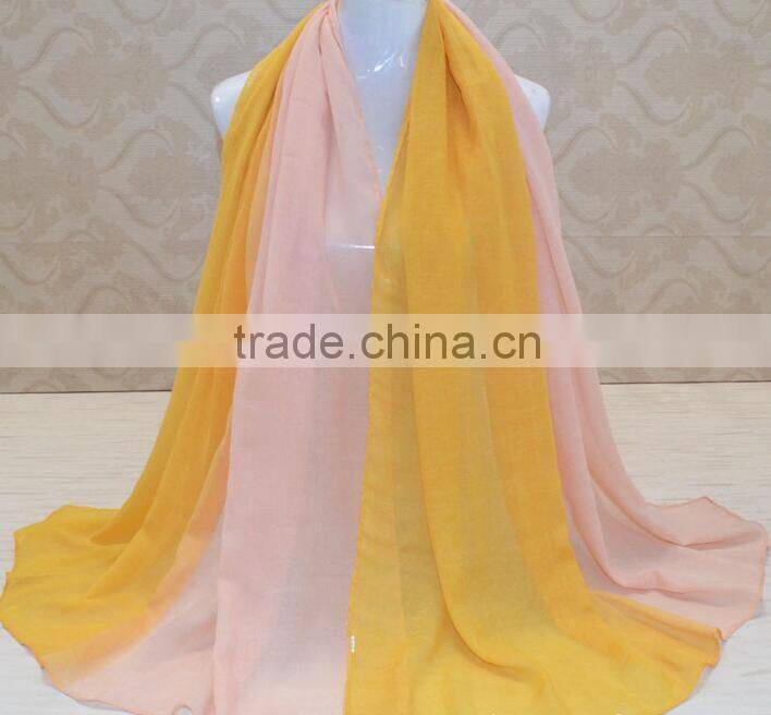 Wholesale Oversized Two-tone Viscose Muslim Arab Head Scarf