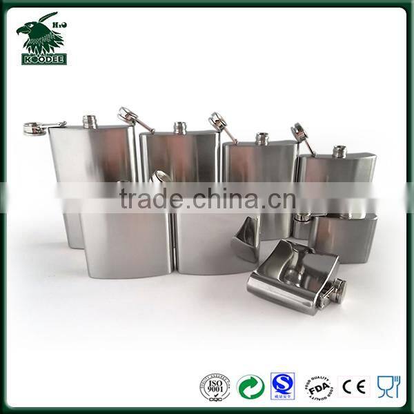 High quality stainless steel material novelty hip flasks with FDA certification
