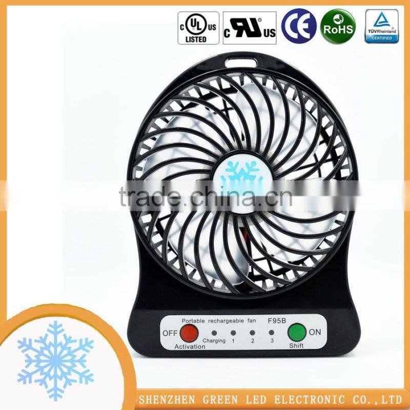 Summer Gift USB 18650 Battery Operated Adjustable 3 speed Fan For Family Travelling