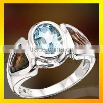 New finger ring design with big zircons sterling silver rings for women