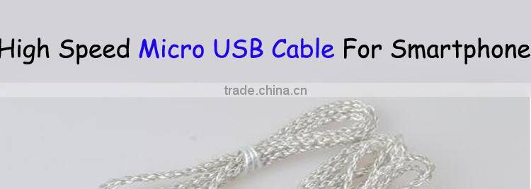 Braided Woven Fabric USB Data Sync Charging Cable For Micro USB To Displayport Cable,Ultra Thin USB Cable For Android