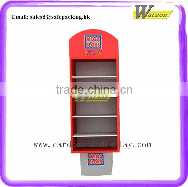 Supermarket Merry Christmas gifts display shelf floor cardboard promotion pocket display stand