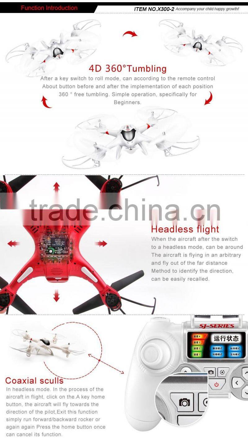 New Arriving! X300-2C 2.4G 4CH 6Axis RC Quadcopter With 720P HD Camera With Headless Mode Colorful LCD Screen Controller