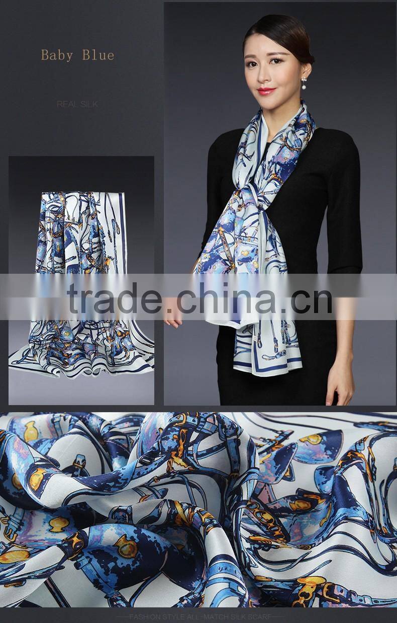 Manufacturer wholesale 100% Silk hijab scarf Euro Style digital printing silk scarves girls party dresses