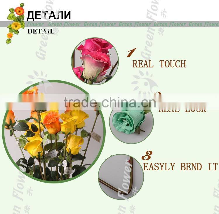 Greenflower 2016 Wholesale Real Touch Latex PU China Artificial Flowers Rose for wedding decoration