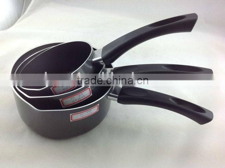 18CM High quality Aluminum Non-stick Ceramic Saucepan Milk Boiling Pot kitchenware with Soft Handle For promotion