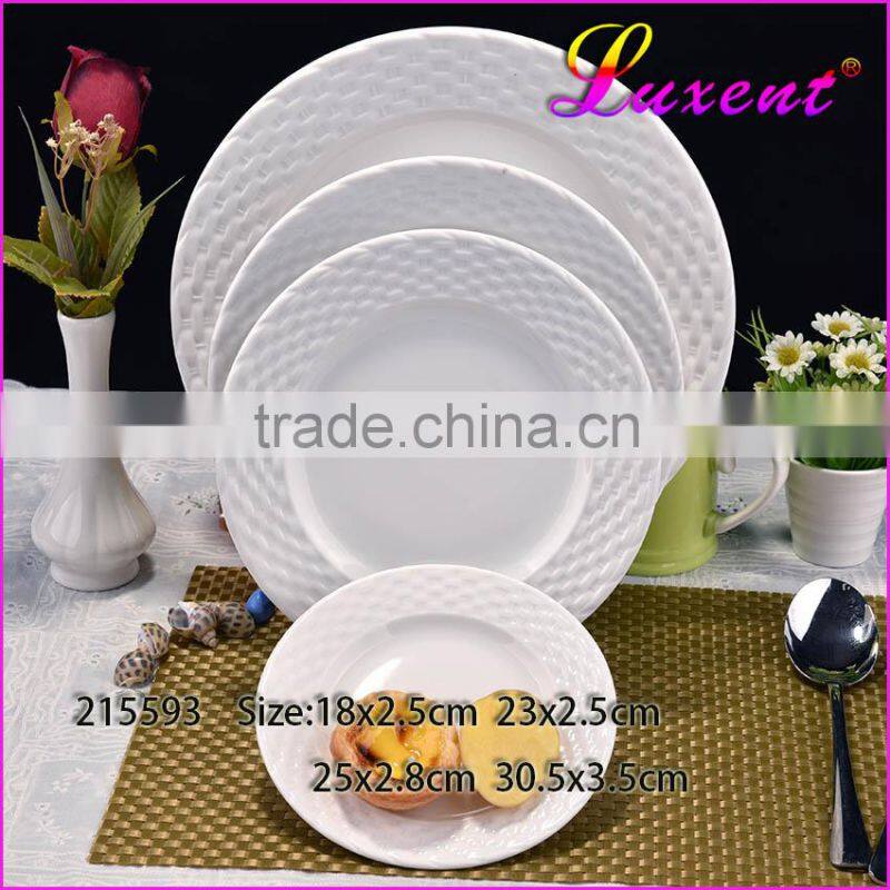 Hotel & home style porcelain tableware,porcelain flsh plate,ceramic deep plate set
