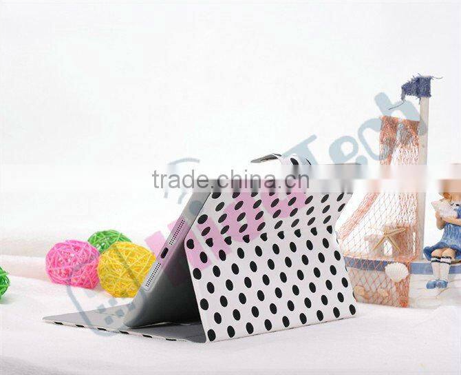 Color Dot Wallet Leather Case for iPad Mini with Buckle,For iPad Mini Dot Book Style Wallet Leather Case,With Card Slot & Buckle