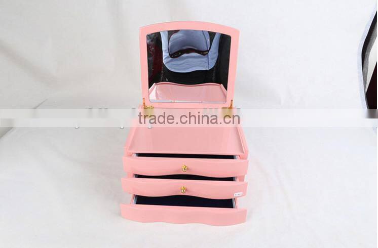 High Finish Princess Wooden Jewellery Box, Pink Painting Jewellery Box, Jewellery Collection Case
