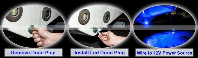 9W Copper Led Drain Plug Light IP68 Submersible Lights for Boat Lighting