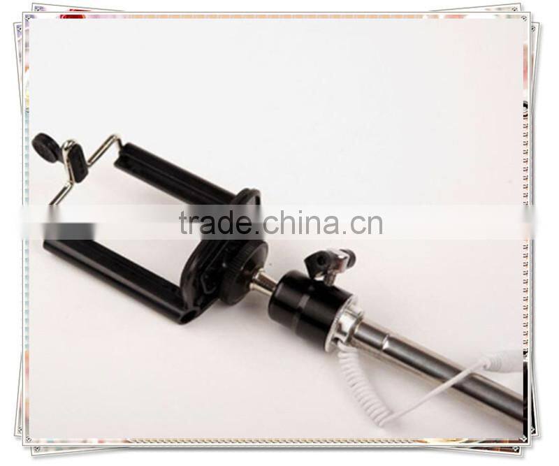 TMO-0202 wired monopod selfie stick headphone cable control , best selling monopod wired