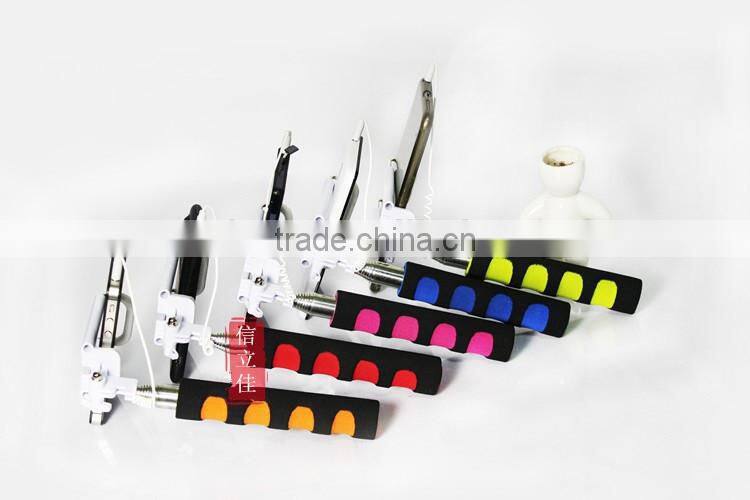 Q1 3 IN 1 mini extendable Tripod Handheld Wire Selfie Fold monopod Stick with Remote Button for iPhone IOS 8 Samsung Android