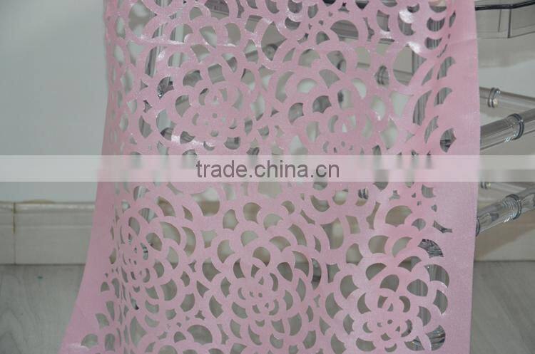 Fancy blush laser cut felt wedding chair cap covers