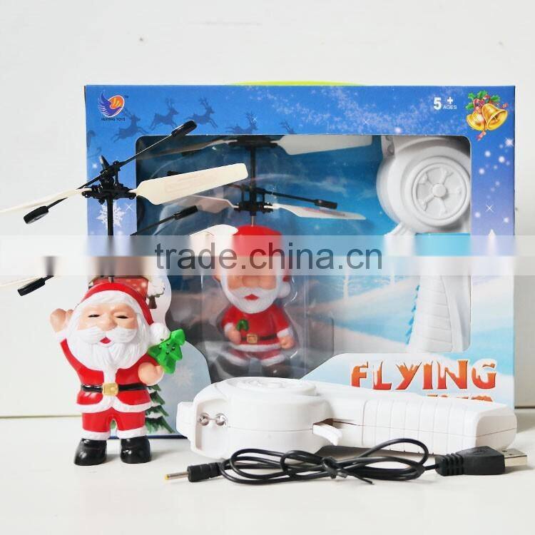 Infrared flying Santa Claus hand inductive control helicopter boys gift best toys for 2015 christmas gift in hot sale
