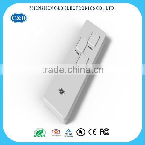 3 buttons 433MHZ/315MHZ programmble easy use curtain remote control,Intelligent curtain opener remote control