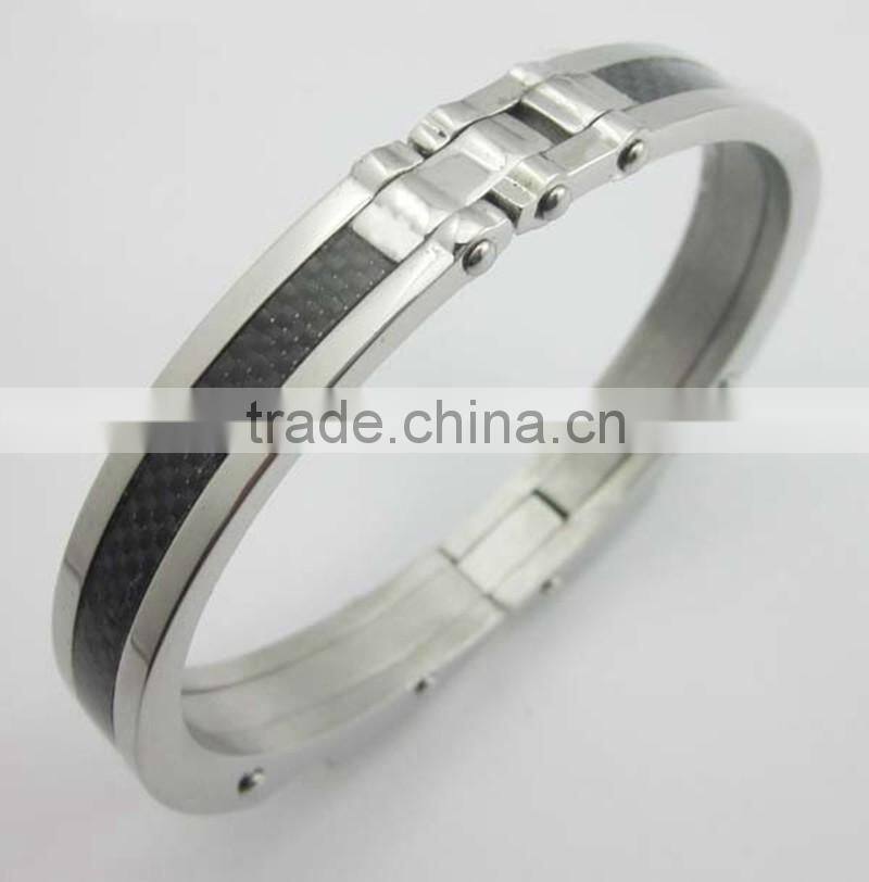 Fashion Carter Carbon Stainless Steel Men's Bracelet Bangle