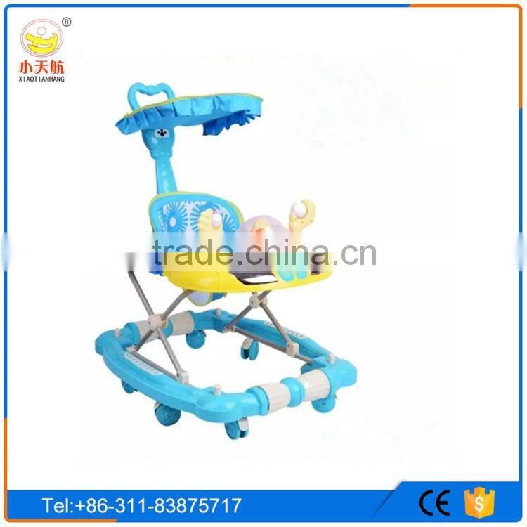 Hot selling lovely baby walker with light and music/Cheap 8 wheels baby walker