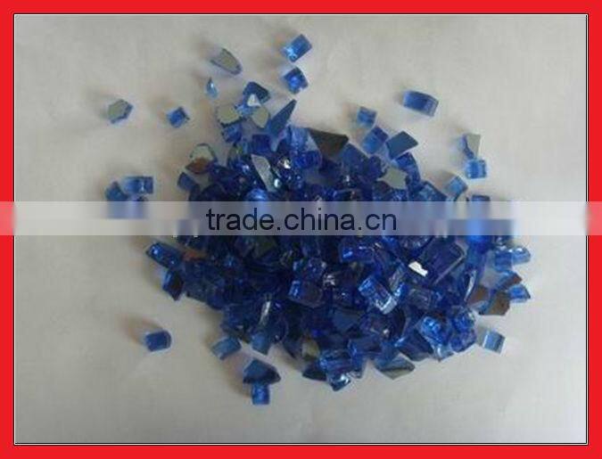 Blue color fire pit glass decoration