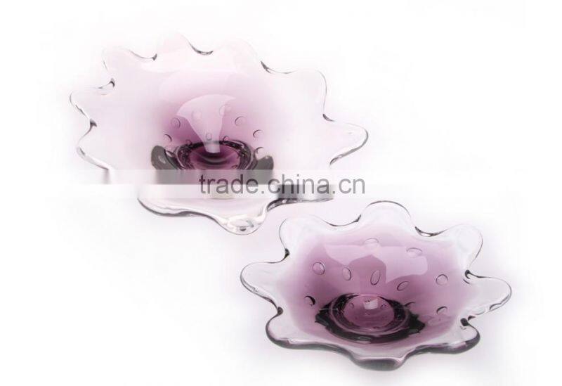 New Design Elegant Purple Glass Plate