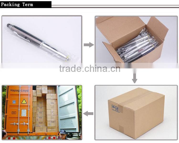 High quality led light tip ballpoint pen with laser pointer pen