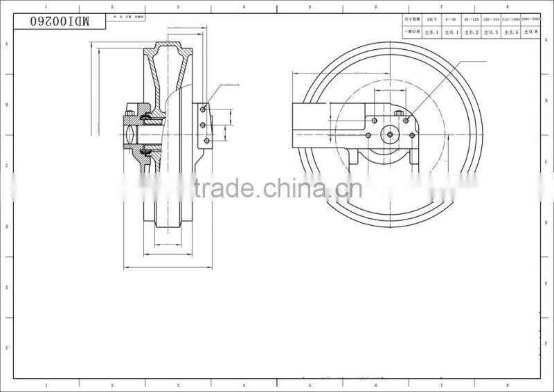 bulldoer undercarriage parts front idler for D4H