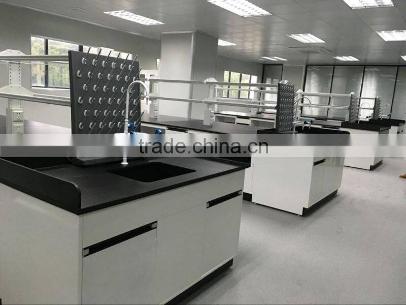 School physics lab metal lab bench