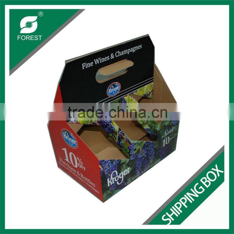 CUSTOM MADE CORRUGATED SHIPPING CARRIERS FOR PACKING SIX PACK BOTTLES BEER HOLDERS WITH FULL COLOR PRINTED