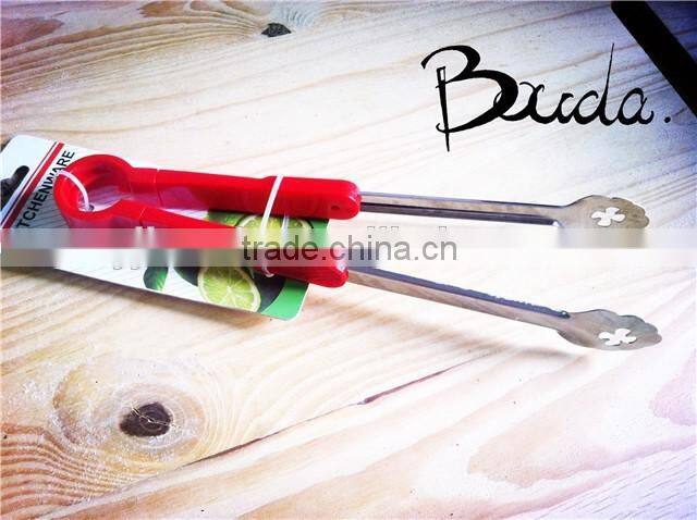 12" Popular special shape good quality stainless steel food tong BD-B9336