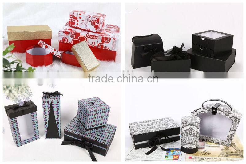 Chinese supplier round tube paper gift box with satin ribbon