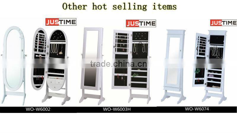 Solid hardwood mirror display cabinet